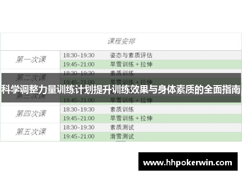 科学调整力量训练计划提升训练效果与身体素质的全面指南